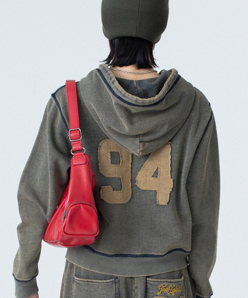 OVERDYED NUMBER PATCH ZIP UP HOODIE（パーカー）｜X-girl（エックス