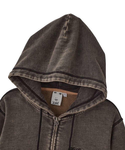 OVERDYED NUMBER PATCH ZIP UP HOODIE（パーカー）｜X-girl（エックス