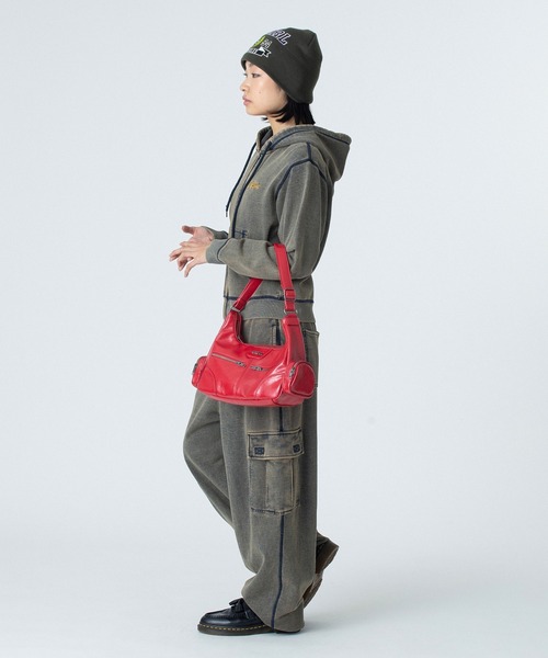 X-girl（エックスガール）の「OVERDYED NUMBER PATCH ZIP UP HOODIE（パーカー・レディース・インディゴブルー/ブラック・S/M）」の18枚目の写真