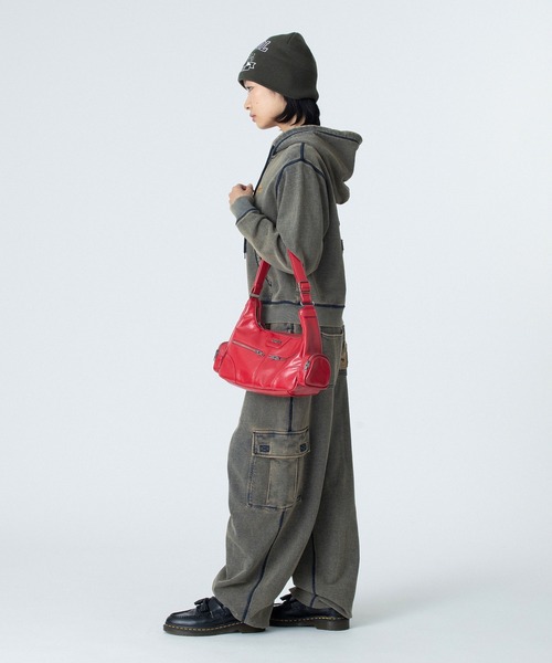 X-girl（エックスガール）の「OVERDYED NUMBER PATCH ZIP UP HOODIE（パーカー・レディース・インディゴブルー/ブラック・S/M）」の19枚目の写真