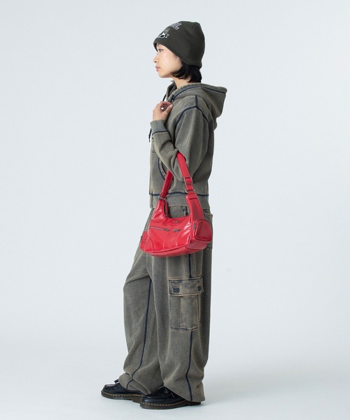 X-girl（エックスガール）の「OVERDYED NUMBER PATCH ZIP UP HOODIE（パーカー・レディース・インディゴブルー/ブラック・S/M）」の20枚目の写真