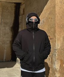 CLACO（クラコ）の「バラクラバスウェットフードジップアップ（ブラック）（パーカー）」