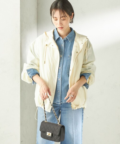 SHIPS（シップス）の「〈手洗い可能  / 撥水加工〉キルティング ベスト 付き マウンテン パーカー（マウンテンパーカー・レディース・オフホワイト/ブラック/ベージュ系・38/36）」の7枚目の写真