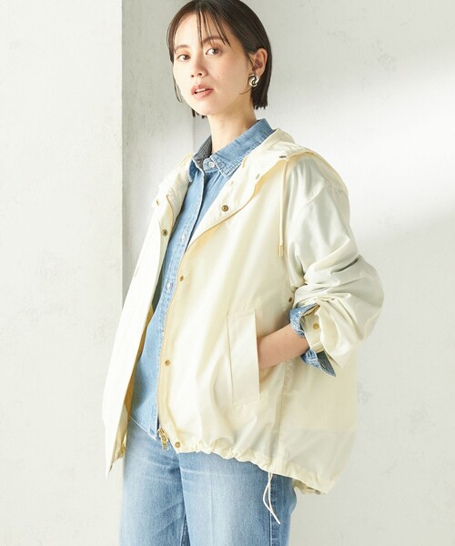 SHIPS（シップス）の「〈手洗い可能  / 撥水加工〉キルティング ベスト 付き マウンテン パーカー（マウンテンパーカー・レディース・オフホワイト/ブラック/ベージュ系・38/36）」の8枚目の写真