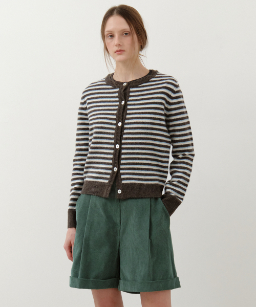 ミッドナイトウールブレンドニットカーディガン_BROWN(WC25-KN68)