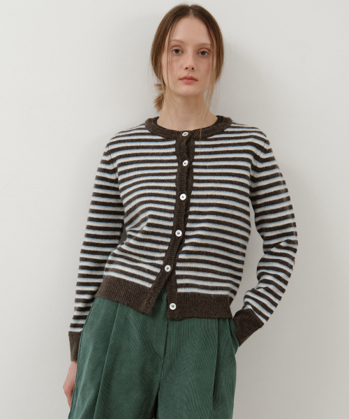 ミッドナイトウールブレンドニットカーディガン_BROWN(WC25-KN68)