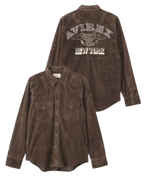 AVIREX(アヴィレックス)の「GOAT SUEDE WESTERN SHIRT / ゴート スエード ウェスタンシャツ / AVIREX / アヴィレックス(シャツ/ブラウス・メンズ・ベージュ/ブラウン・X-LARGE/MEDIUM/LARGE)」の2枚目の写真