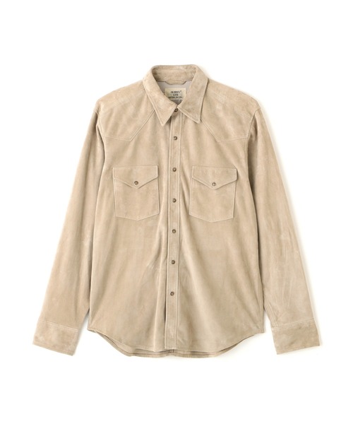AVIREX（アヴィレックス）の「GOAT SUEDE WESTERN SHIRT / ゴート スエード ウェスタンシャツ / AVIREX / アヴィレックス（シャツ/ブラウス・メンズ・ベージュ/ブラウン・X-LARGE/MEDIUM/LARGE/XX-LARGE）」の3枚目の写真