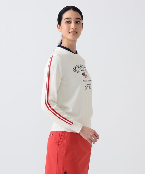 BEAMS GOLF(ビームスゴルフ)の「〈WOMEN〉PURPLE LABEL / BROOKLYN ロゴニット プルオーバー(ニット/セーター・レディース・ホワイト/ネイビー・MEDIUM/LARGE)」の18枚目の写真