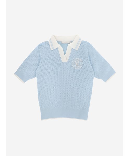 Signature NEW Cable Collar Knit S/BLUE 【公式通販】