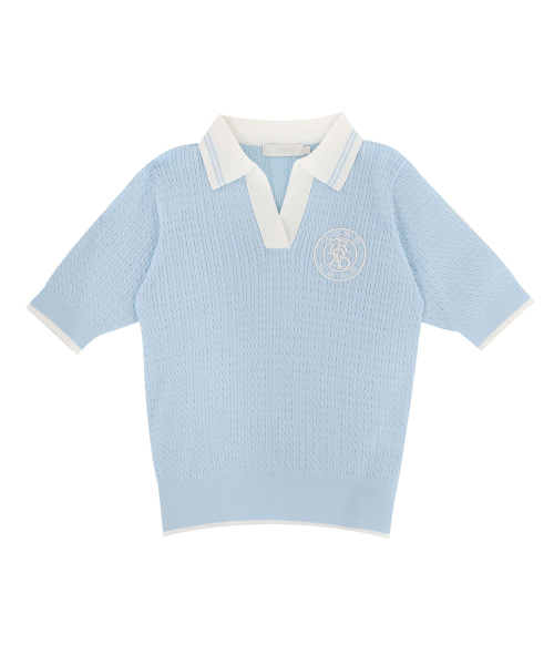 Signature NEW Cable Collar Knit S/BLUE 【公式通販】