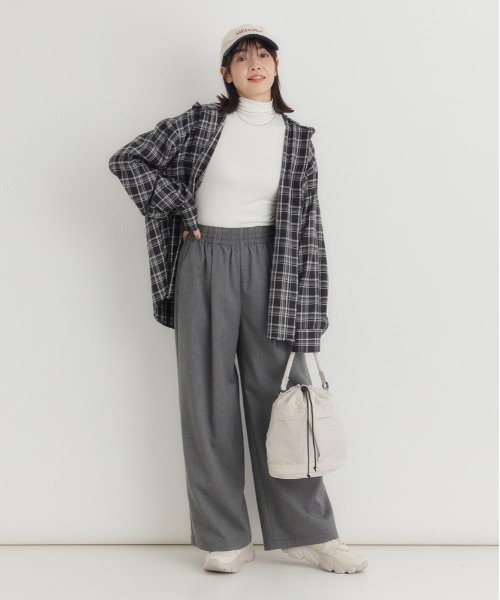 Right-on(ライトオン)の「HONEYSUCKLE ROSE(ハニーサックルローズ)【レディース】チェックビッグシャツ(シャツ/ブラウス・レディース・ブラウン/ブラック・L/M)」の12枚目の写真