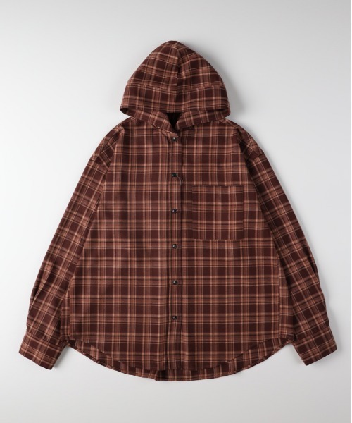 Right-on(ライトオン)の「HONEYSUCKLE ROSE(ハニーサックルローズ)【レディース】チェックビッグシャツ(シャツ/ブラウス・レディース・ブラウン/ブラック・L/M)」の13枚目の写真