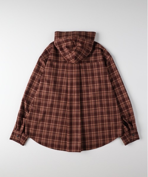 Right-on(ライトオン)の「HONEYSUCKLE ROSE(ハニーサックルローズ)【レディース】チェックビッグシャツ(シャツ/ブラウス・レディース・ブラウン/ブラック・L/M)」の14枚目の写真
