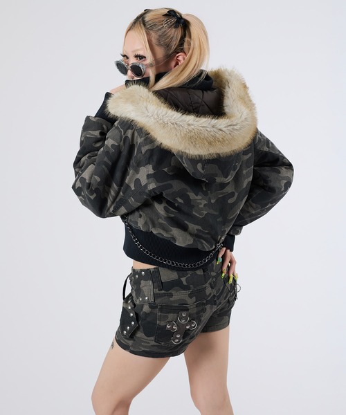 dollslutz(ドルズラッツ)の「【dollslutz】2way fake fur padded blouson / 【ドルズラッツ】2wayフェイクファー中綿ブルゾン(セットアップ・レディース・カモフラージュ/リアルツリーカモ・FREE)」の5枚目の写真