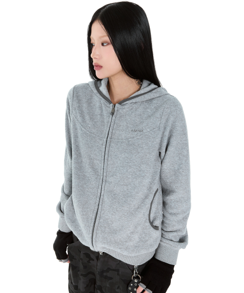AAKAM（アーカム）の「Incision Terry Zip-Up Hoodie (Gray)（パーカー・レディース・その他・1/2）」の10枚目の写真