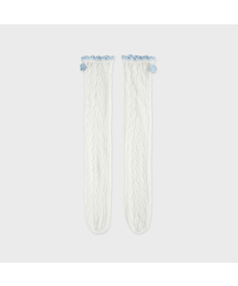 TINKNIT（ティンニット）の「ハンドメイドレースニットソックス_ブラック（ソックス/靴下）」