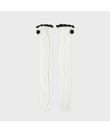 TINKNIT（ティンニット）の「ハンドメイドレースニットソックス_ブラック（ソックス/靴下）」