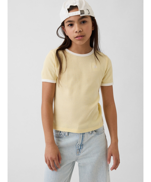 GAP(ギャップ)の「ブラナンベア リブ リンガーTシャツ (キッズ)(Tシャツ/カットソー・キッズ・イエロー/ブラック/ラベンダー・120cm/160cm/140cm/130cm/150cm)」の1枚目の写真