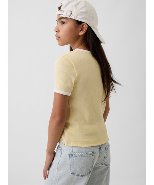 GAP(ギャップ)の「ブラナンベア リブ リンガーTシャツ (キッズ)(Tシャツ/カットソー・キッズ・イエロー/ブラック/ラベンダー・120cm/160cm/140cm/130cm/150cm)」の10枚目の写真
