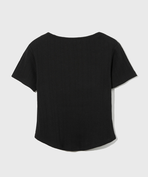 KIIMUIR(キミュア)の「(ウィメンズ) リブドカットアンドソー半袖Tシャツ_ブラック(Tシャツ/カットソー・レディース・その他・FREE)」の3枚目の写真