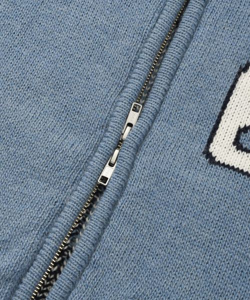 LMR（エルエムアール）の「シャニョン ウールコウイチャン ニットジップアップ BLUE（ニット/セーター・レディース・ブルー・FREE）」の9枚目の写真
