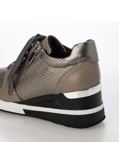 セール】テクスチャーサイドジップウェッジスニーカー（スニーカー