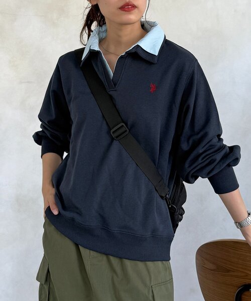 CPCM（シーピーシーエム）の「【U.S. POLO ASSN.】レイヤード裏毛プルオーバー（Tシャツ/カットソー・レディース・サックスブルー/ネイビー/グレー・FREE）」の14枚目の写真