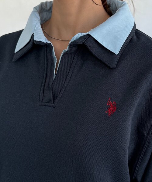 CPCM（シーピーシーエム）の「【U.S. POLO ASSN.】レイヤード裏毛プルオーバー（Tシャツ/カットソー・レディース・サックスブルー/ネイビー/グレー・FREE）」の19枚目の写真