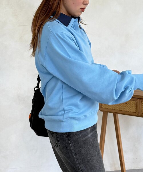 CPCM（シーピーシーエム）の「【U.S. POLO ASSN.】レイヤード裏毛プルオーバー（Tシャツ/カットソー・レディース・サックスブルー/ネイビー/グレー・FREE）」の8枚目の写真