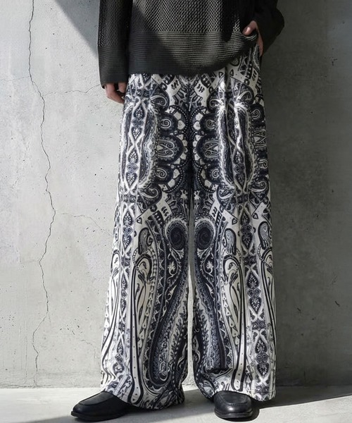 antiqua(アンティカ)の「ペイズリー柄 ロング ワイドパンツ(その他パンツ・レディース・ブラック・ONESIZE)」の3枚目の写真