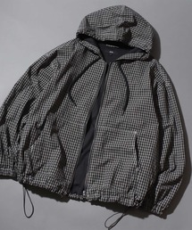 ANPAS（アンパス）の「Nylon/Cotton Contrast-Stitch Hoodie / ナイロン コットン 配色ステッチ ドロストフルジップパーカー フーディー ブルゾン メンズ レディース ユニセックス アウター（マウンテンパーカー）」