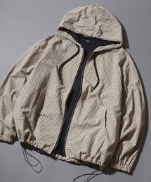 ANPAS（アンパス）の「Nylon/Cotton Contrast-Stitch Hoodie / ナイロン コットン 配色ステッチ ドロストフルジップパーカー フーディー ブルゾン メンズ レディース ユニセックス アウター（マウンテンパーカー）」