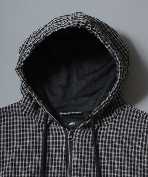 ANPAS(アンパス)の「Nylon/Cotton Contrast-Stitch Hoodie / ナイロン コットン 配色ステッチ ドロストフルジップパーカー フーディー ブルゾン メンズ レディース ユニセックス アウター(マウンテンパーカー・メンズ・ベージュ系その他/ブラック/ブラック系その他/ライトブラウン・XL/L/M)」の21枚目の写真