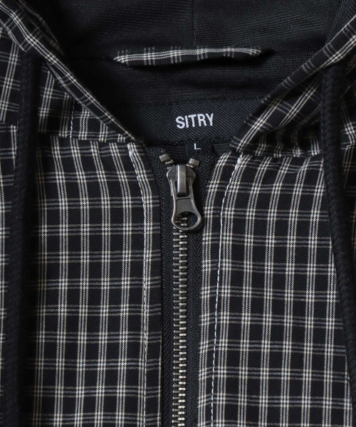 ANPAS(アンパス)の「Nylon/Cotton Contrast-Stitch Hoodie / ナイロン コットン 配色ステッチ ドロストフルジップパーカー フーディー ブルゾン メンズ レディース ユニセックス アウター(マウンテンパーカー・メンズ・ベージュ系その他/ブラック/ブラック系その他/ライトブラウン・XL/L/M)」の22枚目の写真