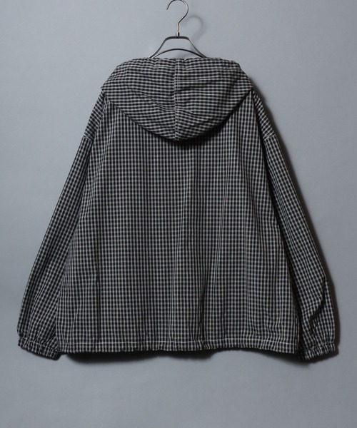 ANPAS(アンパス)の「Nylon/Cotton Contrast-Stitch Hoodie / ナイロン コットン 配色ステッチ ドロストフルジップパーカー フーディー ブルゾン メンズ レディース ユニセックス アウター(マウンテンパーカー・メンズ・ベージュ系その他/ブラック/ブラック系その他/ライトブラウン・XL/L/M)」の20枚目の写真