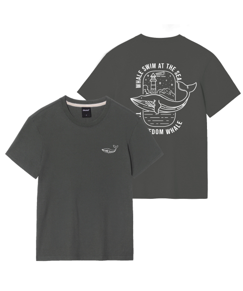 OKSTAR(オクスター)の「灯台クジラ半袖(Tシャツ/カットソー・レディース・ネイビー/ダークグレー/ダークグリーン/ブラック・SMALL/MEDIUM/LARGE/X-LARGE/2XL/3XL/4XL)」の7枚目の写真