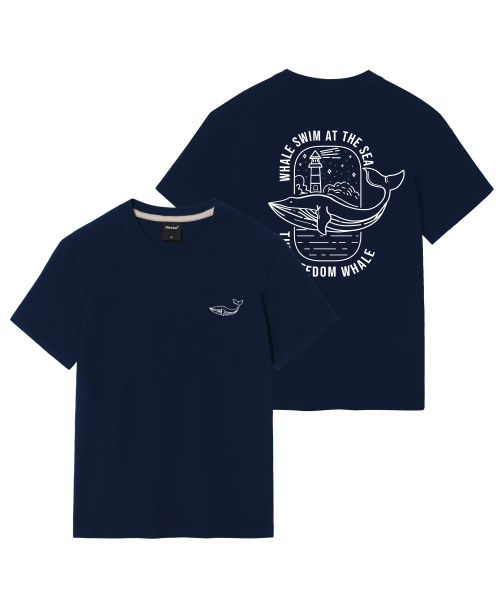 OKSTAR(オクスター)の「灯台クジラ半袖(Tシャツ/カットソー・レディース・ネイビー/ダークグレー/ダークグリーン/ブラック・SMALL/MEDIUM/LARGE/X-LARGE/2XL/3XL/4XL)」の9枚目の写真