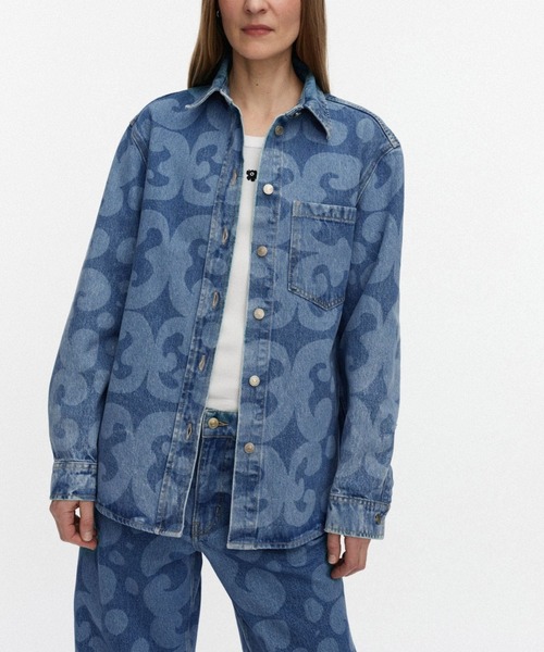 marimekko（マリメッコ）の「【Maridenim】 Vaihe Keidas / Shirt（シャツ/ブラウス・レディース・ネイビー・38/40/36/34）」の8枚目の写真