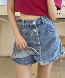SHOUYO（ショウヨウ）の「ラップデザイン ハイウエスト デニムショートパンツ（デニムパンツ）」