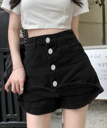 SHOUYO（ショウヨウ）の「ラップデザイン ハイウエスト デニムショートパンツ（デニムパンツ）」