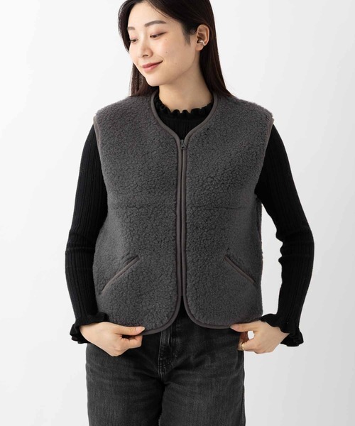 ABBEY MARKET(アビーマーケット)の「COLD BREAKER SHORT LENGTH VEST POS コールドブレイカー ショート丈ベスト(ベスト・レディース・チャコールグレー/ブラウン/シルバーグレー/ライトベージュ/ブラック・SMALL)」の3枚目の写真