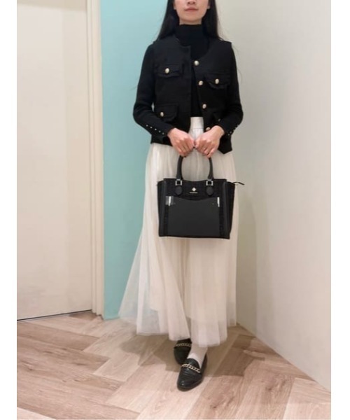 SAMANTHAVEGA(サマンサベガ)の「新色ツイードダイヤカットハンドバッグ(ハンドバッグ・レディース・ホワイト/ブラック・FREE)」の6枚目の写真
