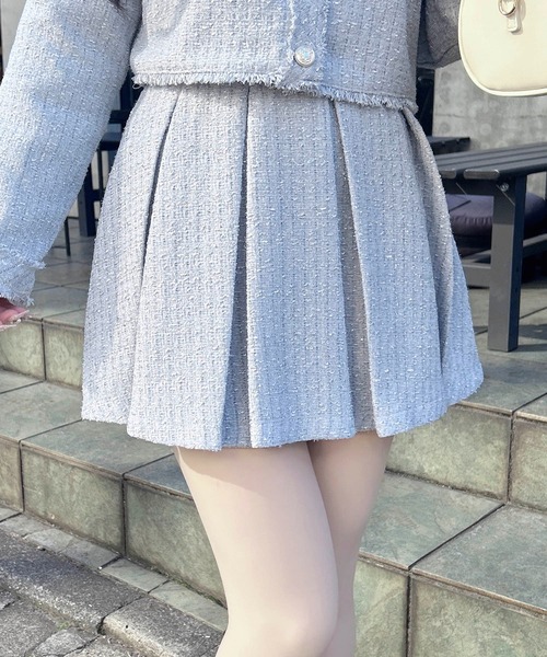 INGNI(イング)の「ツイードボックスプリーツスカパン(セットアップ対応)(スカート・レディース・ブルー系2/ホワイト系その他5/ブラック系その他2・FREE)」の3枚目の写真