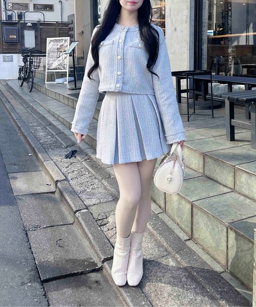 INGNI(イング)の「ツイードボックスプリーツスカパン(セットアップ対応)(スカート・レディース・ブルー系2/ホワイト系その他5/ブラック系その他2・FREE)」の18枚目の写真