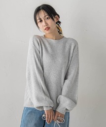 【WEB限定カラーあり】ラメボトルネックプルオーバー≪手洗い可能≫