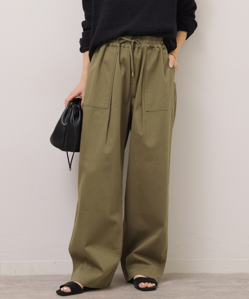 JOURNAL STANDARD relume（ジャーナルスタンダード　レリューム）の「［26SS新作］ギャザーワイドベイカー（カーゴパンツ・レディース・カーキ/ベージュ・36/38）」の2枚目の写真
