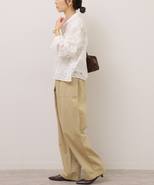 JOURNAL STANDARD relume（ジャーナルスタンダード　レリューム）の「［26SS新作］ギャザーワイドベイカー（カーゴパンツ・レディース・カーキ/ベージュ・36/38）」の5枚目の写真