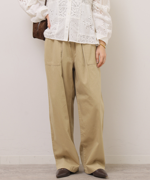 JOURNAL STANDARD relume（ジャーナルスタンダード　レリューム）の「［26SS新作］ギャザーワイドベイカー（カーゴパンツ・レディース・カーキ/ベージュ・36/38）」の7枚目の写真