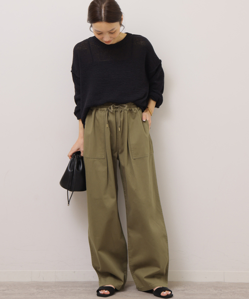 JOURNAL STANDARD relume（ジャーナルスタンダード　レリューム）の「［26SS新作］ギャザーワイドベイカー（カーゴパンツ・レディース・カーキ/ベージュ・36/38）」の10枚目の写真